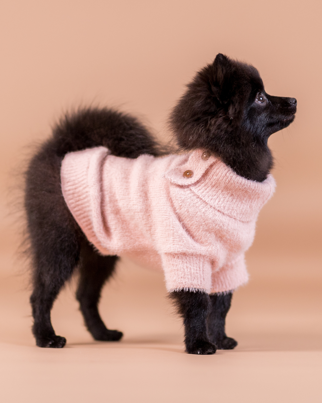 Furry knit sweater rose