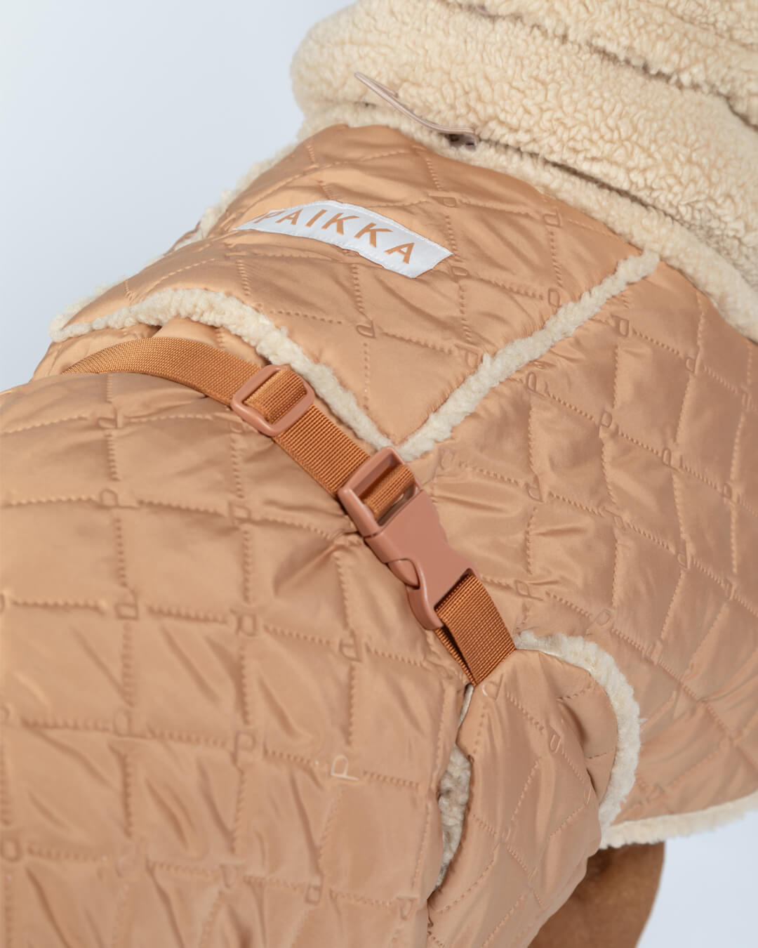 PAIKKA Quilted Sherpa Jacket for Dogs Camel