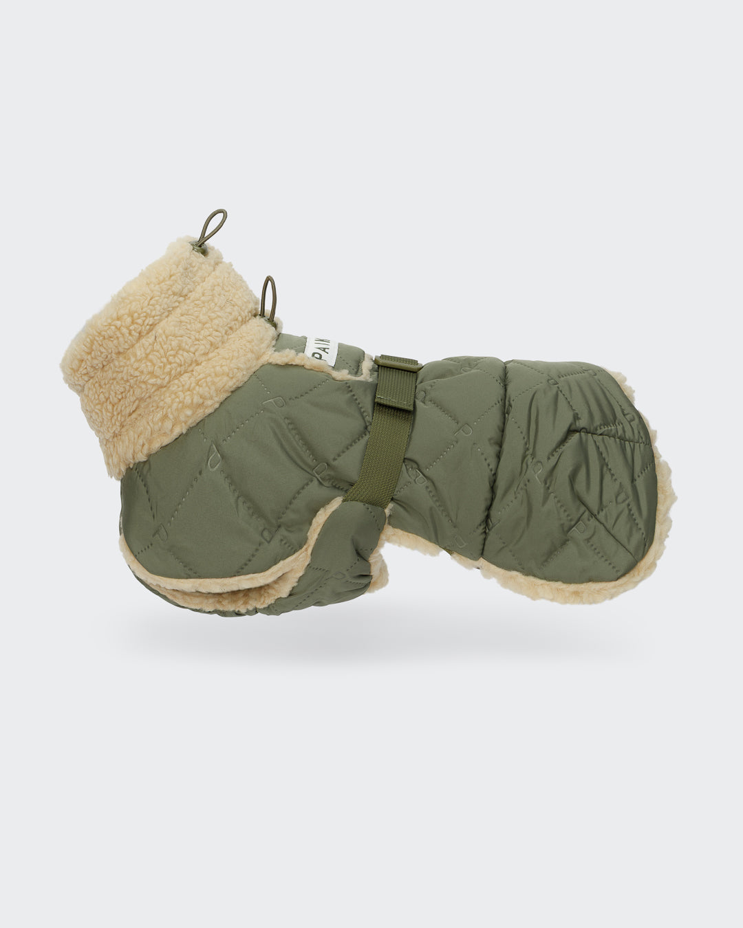 PAIKKA Sherpa Hunde Steppjacke Olivgrün