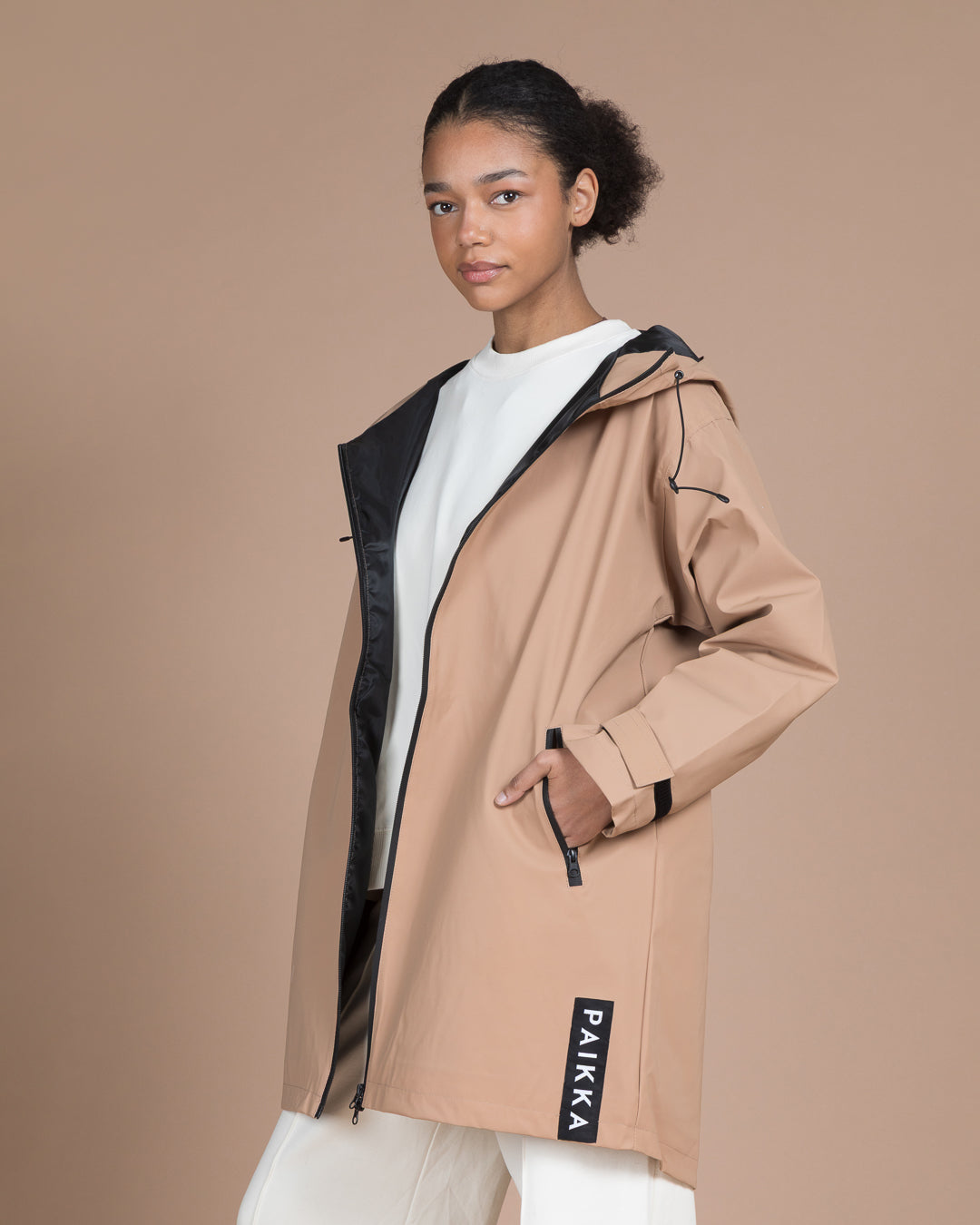 Human Raincoat Taupe Women's NEW
