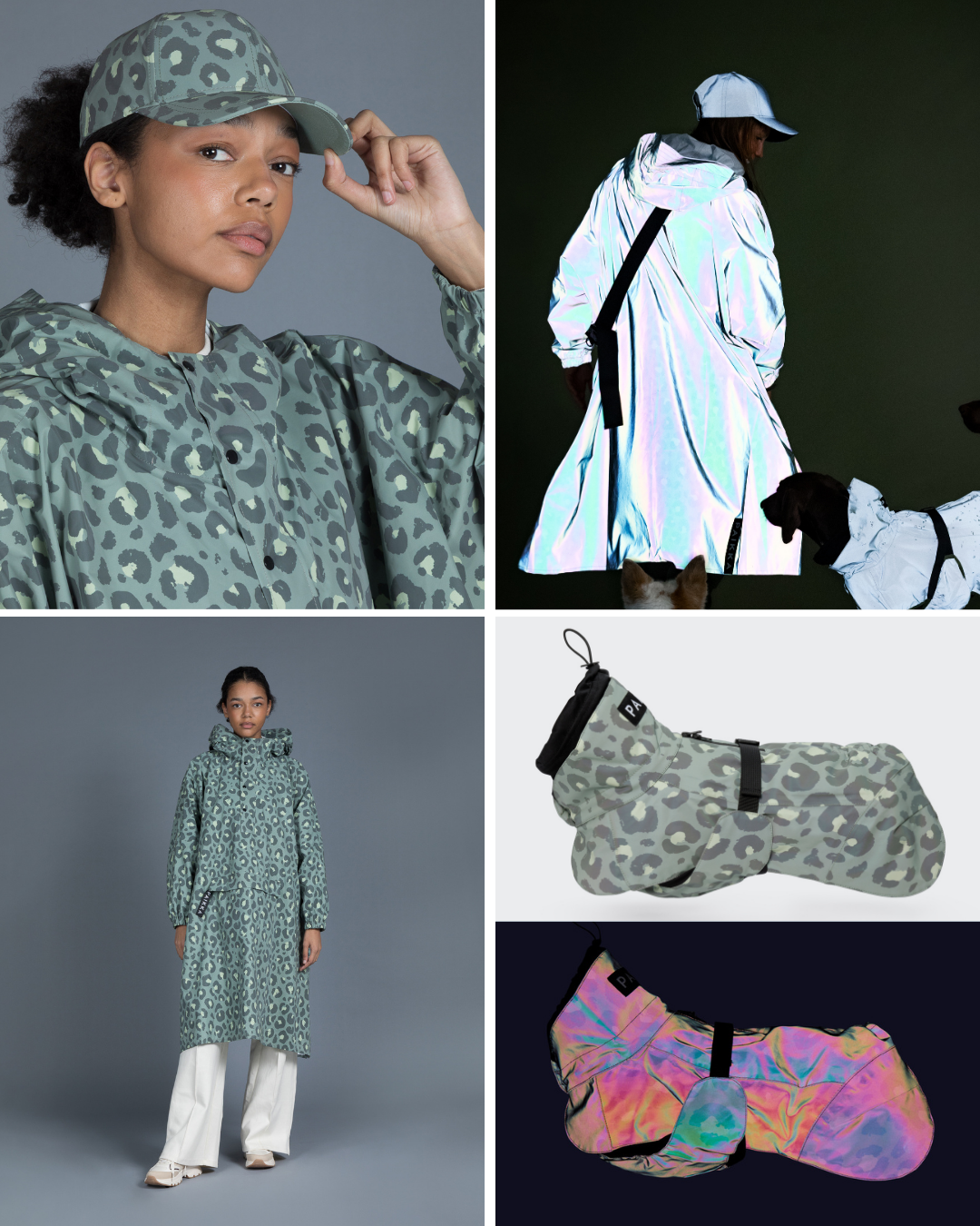 Outdoor Bundle Green Leo for Dog & Human with Poncho