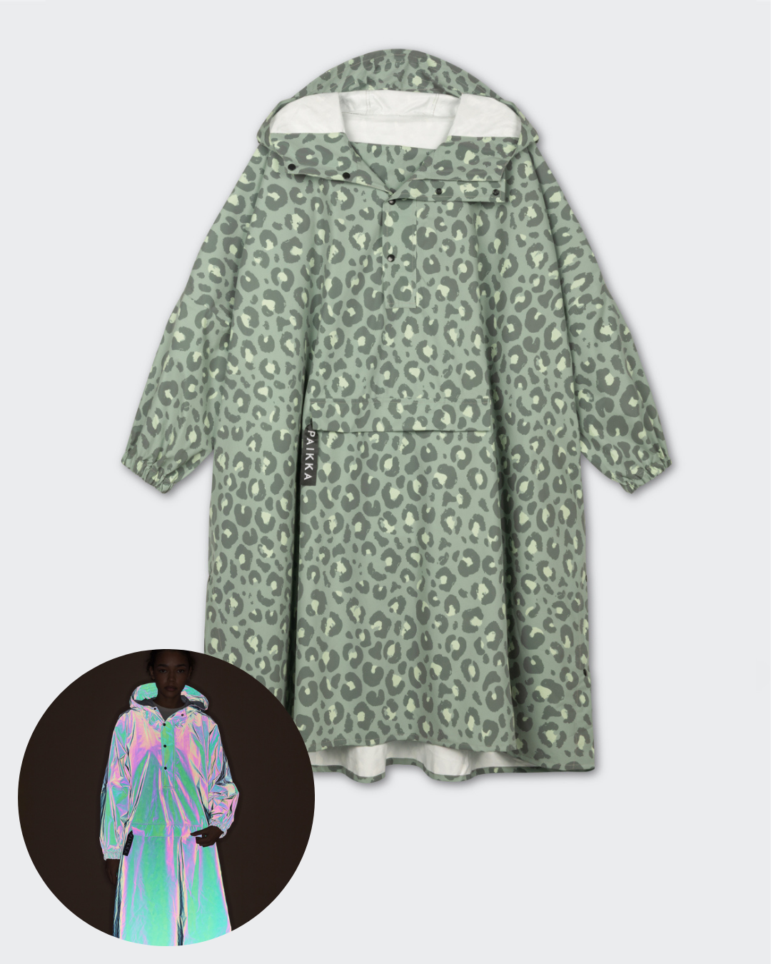 Outdoor Bundle Green Leo for Dog & Human with Poncho