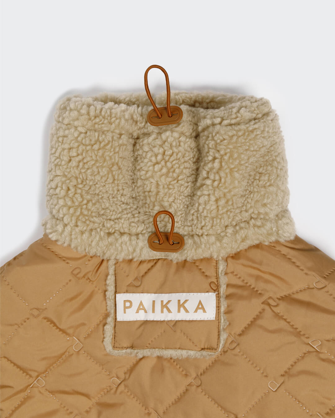 PAIKKA Quilted Sherpa Jacket for Dogs Camel