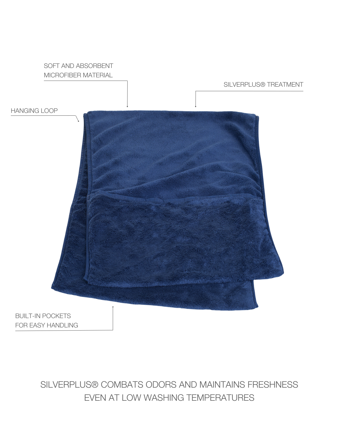 PAIKKA Badetuch 40x110cm Navy
