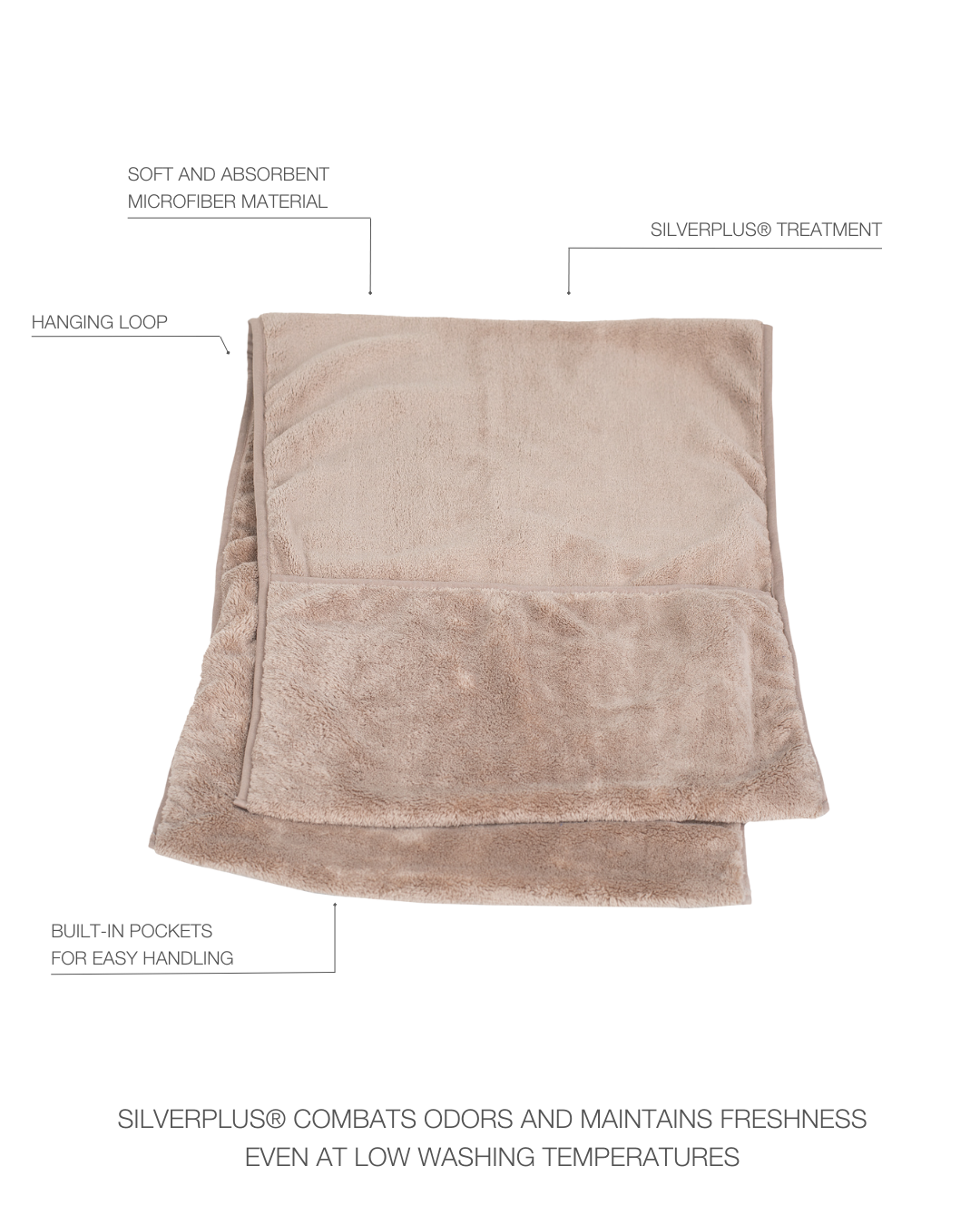 PAIKKA Badetuch 40x110cm Taupe