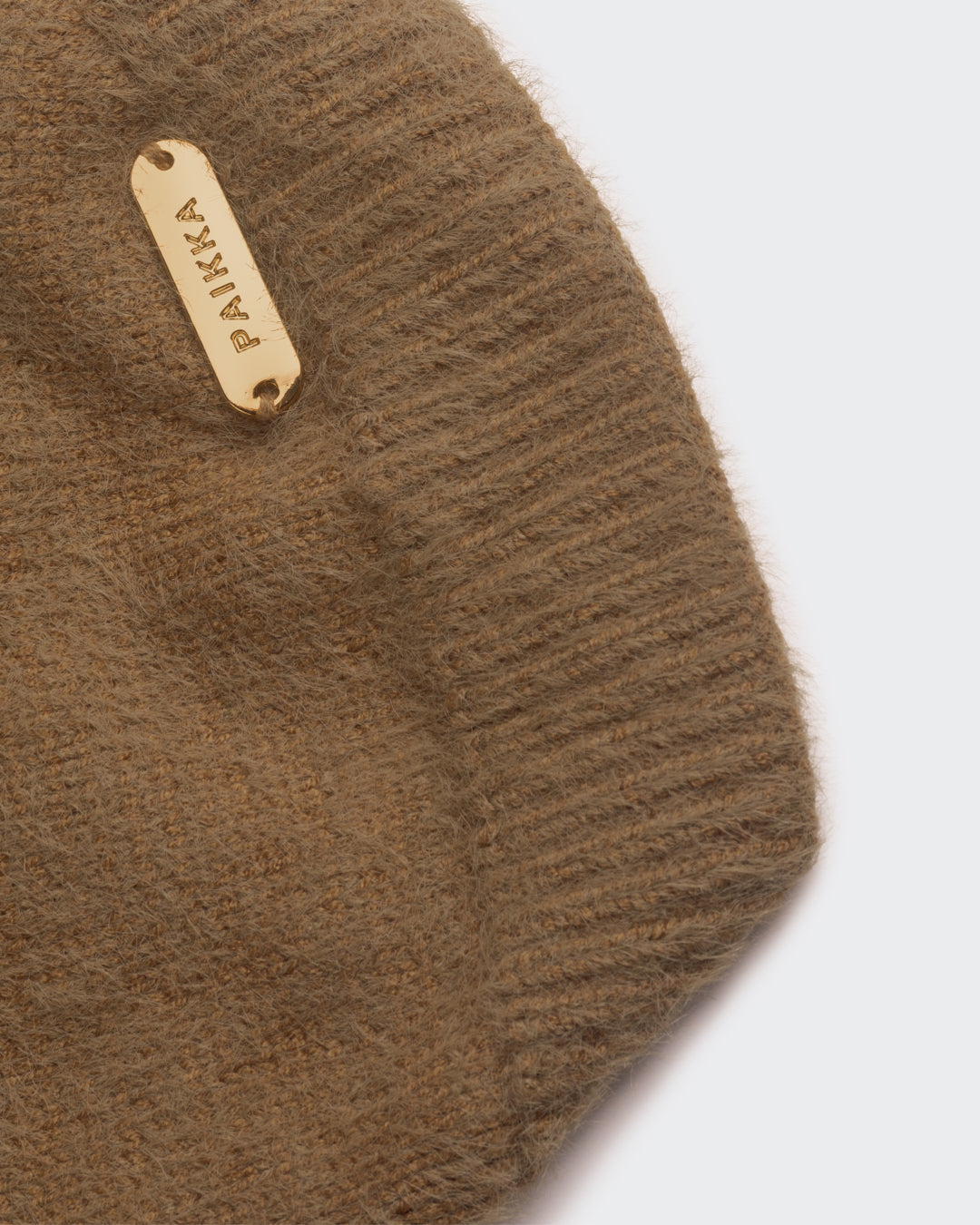 PAIKKA Pull Maille Fourrure Marron