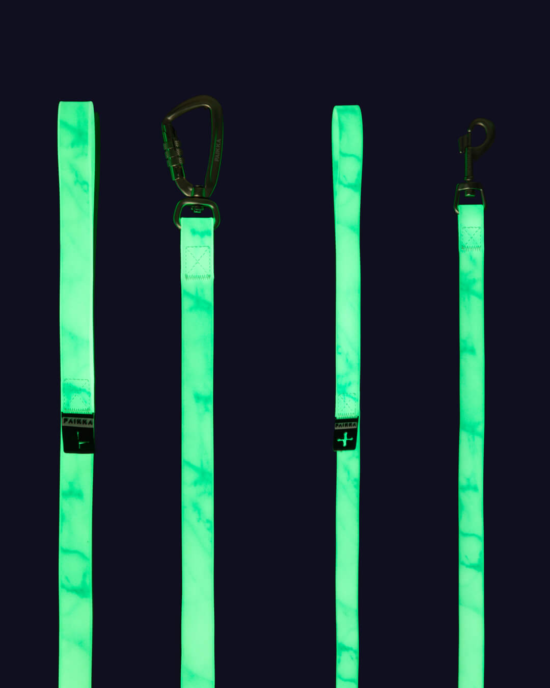 PAIKKA Glow Leash marble green