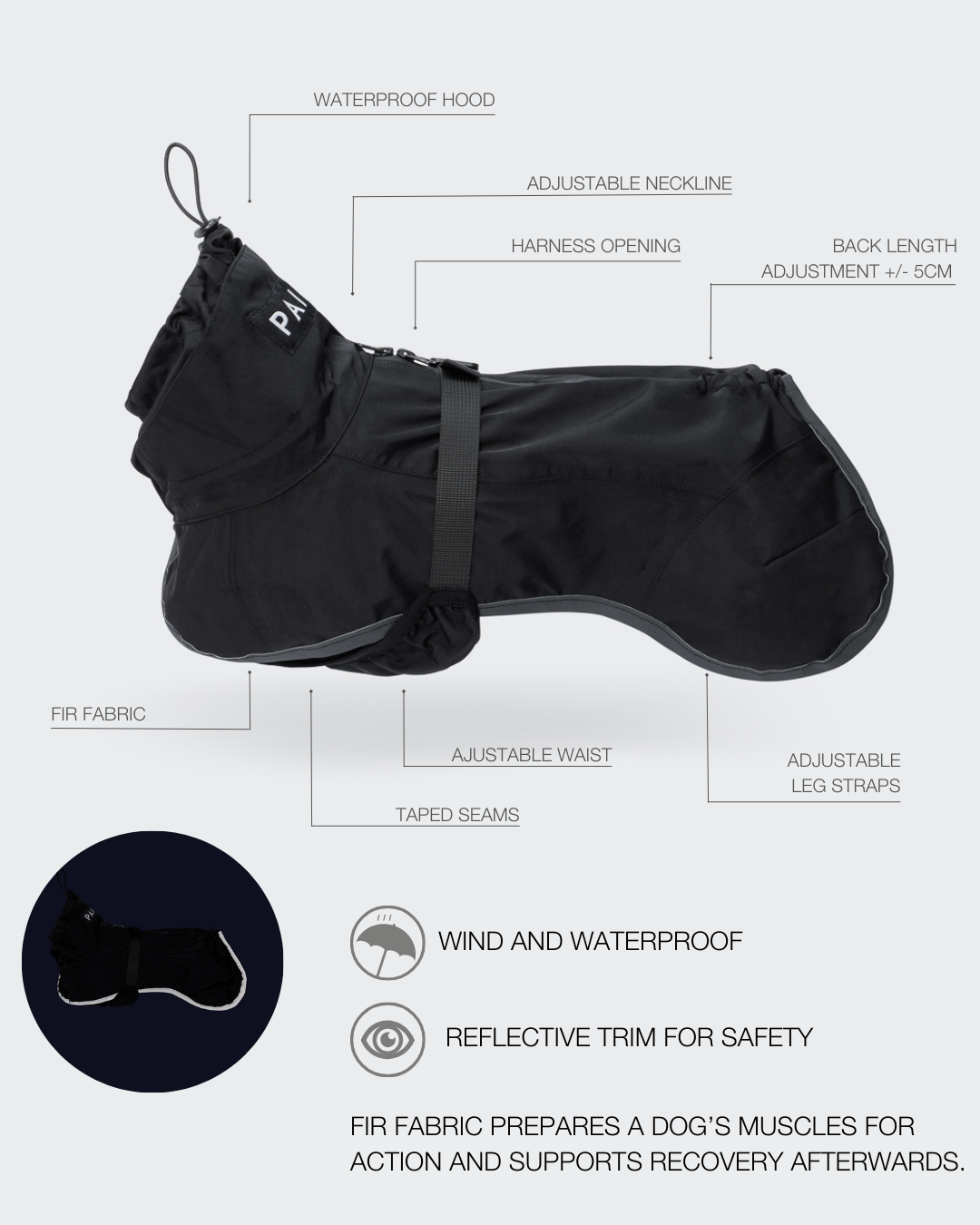 PAIKKA Recovery Raincoat Lite Black