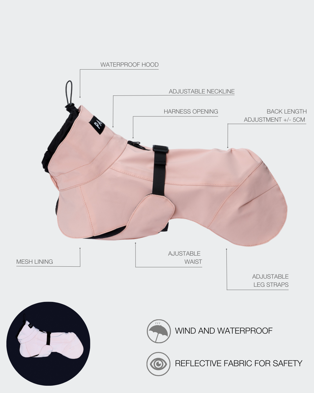 PAIKKA Visibility Raincoat Lite Rose