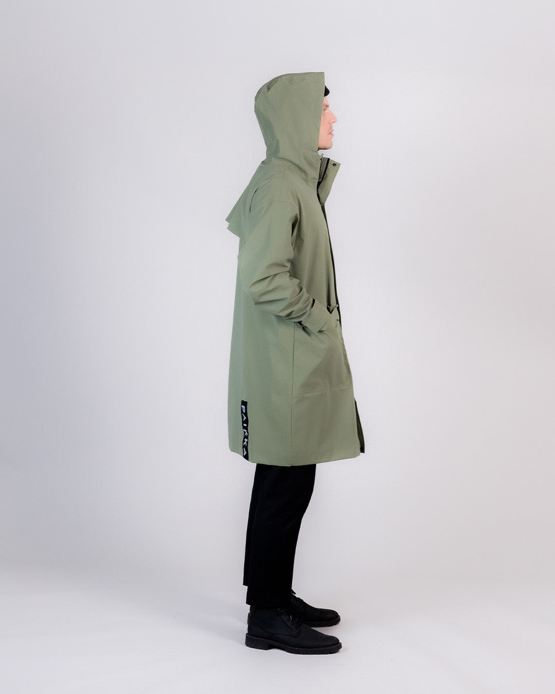 Human Regenmantel SADE Olive NEU