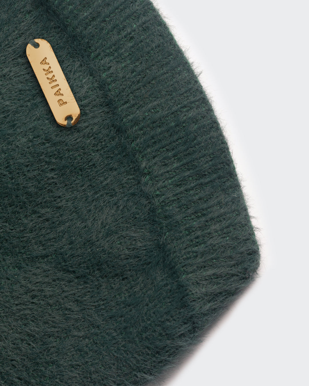 PAIKKA Pelzstrickpullover Grün